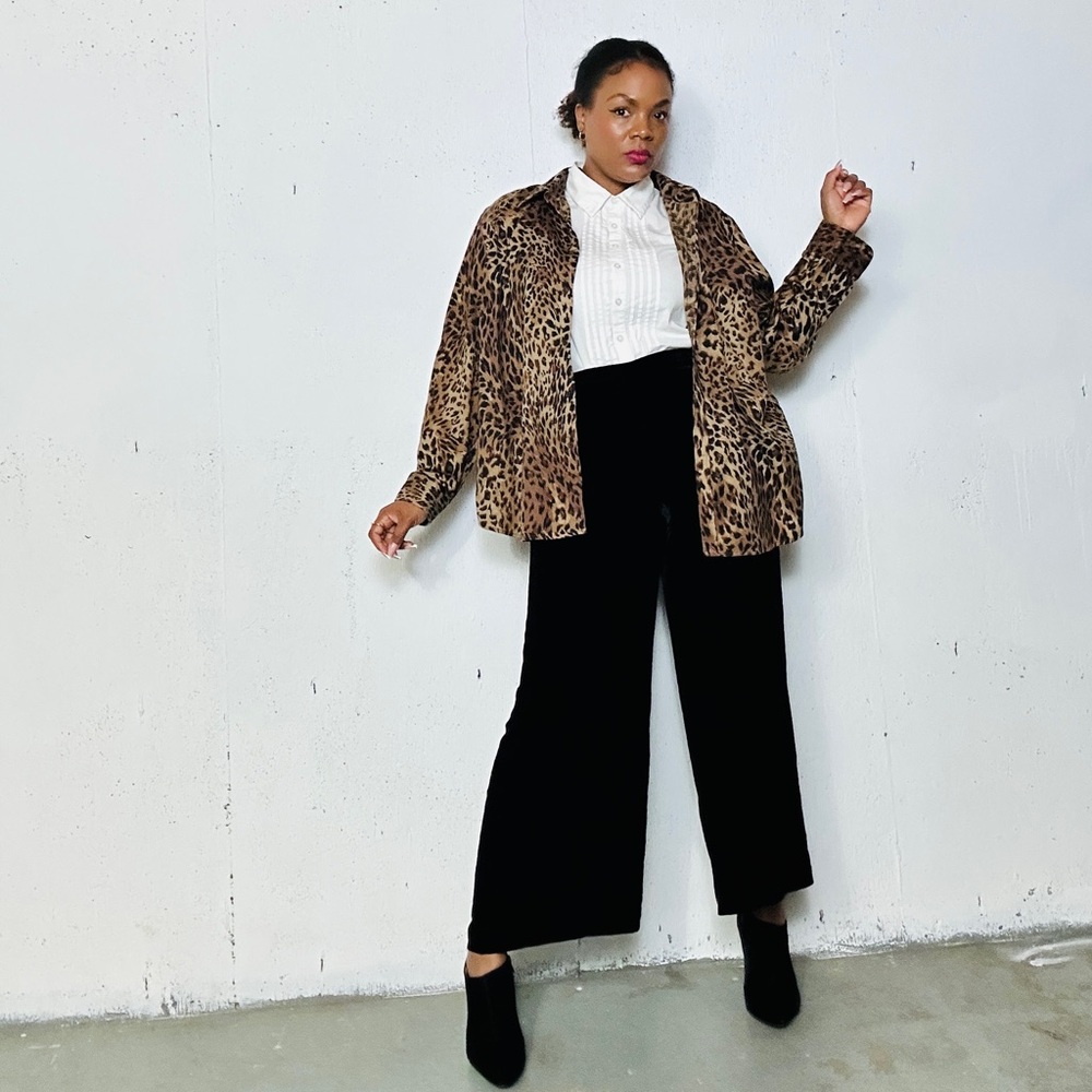 Vintage Rayon/Silk Blend Velvet Wide leg Pants, M